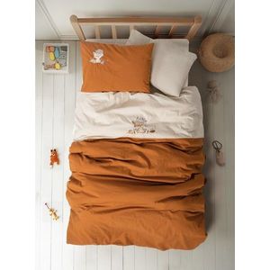 Lenjerie de pat pentru copii, Clever - Beige, Cotton Box, Bumbac imagine