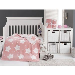 Patura bebelusi, Star - Pink, Dolce Bonita Home, 75% BUMBAC/15% ACRIL/10% POLIESTER imagine