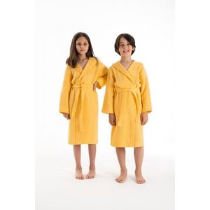 Halat de baie pentru copii, DC Home, Muslin, Bumbac , Galben imagine