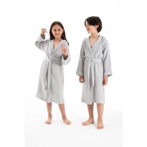 Halat de baie pentru copii, DC Home, Muslin, Bumbac , Gri imagine