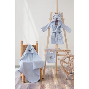 Set de baie pentru bebeluși, Cotton Box, Bear, Bumbac, Albastru imagine