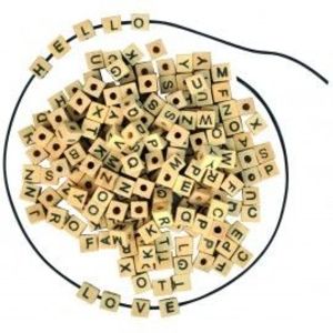Margele de insirat Cuburi cu litere, 7x7mm imagine