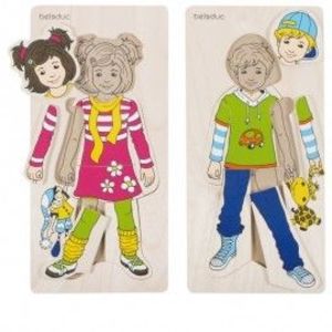 Puzzle lemn Imbracam copiii imagine