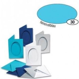 Set 5 felicitari decupaj oval Bleu imagine