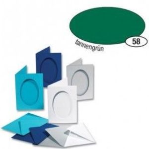 Set 5 felicitari decupaj oval Verde imagine