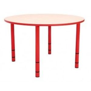 Masa gradinita - Bambino - Rotunda - Cant colorat - Inaltime reglabila - Marimea 0-3 – Rosu imagine