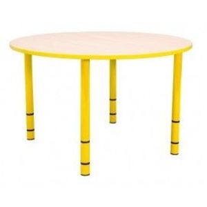 Masa gradinita - Bambino - Rotunda - Cant colorat - Inaltime reglabila - Marimea 0-3 – Galben imagine