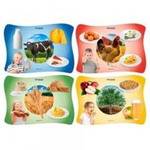 Set 4 puzzle De unde provin alimentele imagine