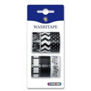 Set 6 benzi hartie Washi alb-negru imagine