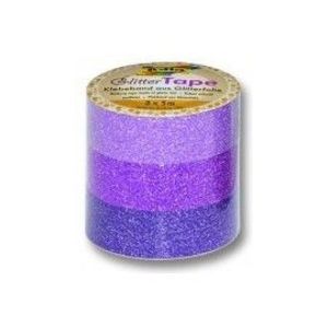 Set 3 role banda adeziva glitter Roz imagine