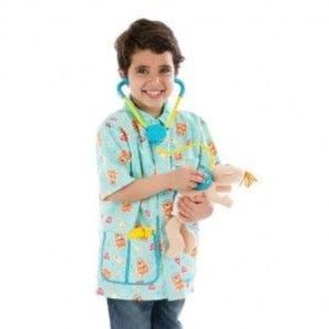 Costum de joaca si rol Asistenta medicala pediatrie – set complet cu papusa nou-nascut imagine