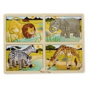 Set 4 puzzle lemn Safari imagine