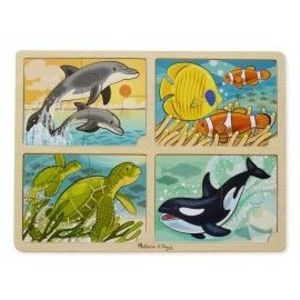 Set 4 puzzle lemn Viata marina imagine