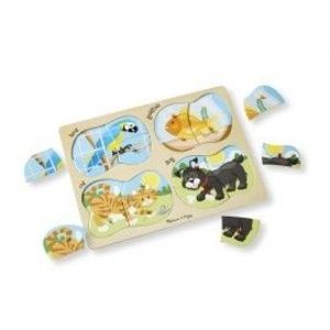 Puzzle lemn 4 in 1 Animale de companie imagine