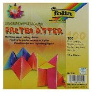 Hartie origami 100 coli curcubeu 15 x 15 imagine