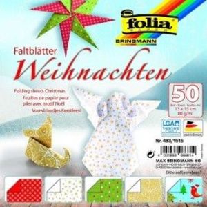 Hartie origami 50 coli 15x15 Craciun imagine