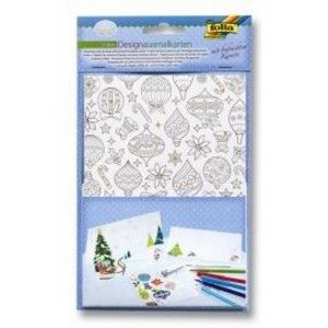 Set 4 felicitari de colorat cu plic Craciun imagine
