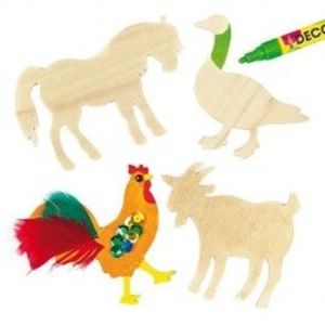 Forme din lemn Animale de la ferma - Baker Ross imagine
