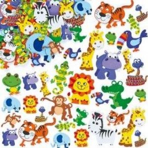 Autocolante neopren animale din jungla - Baker Ross imagine