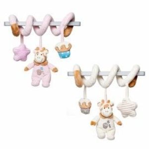Plus Bebelusi Girafa pe spirala cu jucarii 32 cm (2 culori) - Artesavi imagine