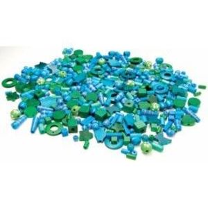 Margele lemn 250 gr Albastru si Verde imagine