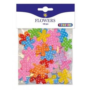Set 100 flori din material textil imagine