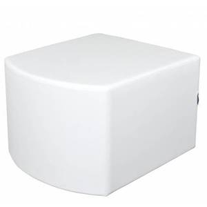 Puf convex alb 44 cm imagine