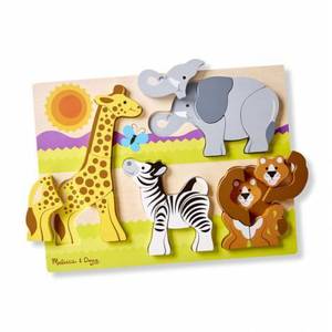 Puzzle din lemn Jumbo Safari Melissa and Doug imagine
