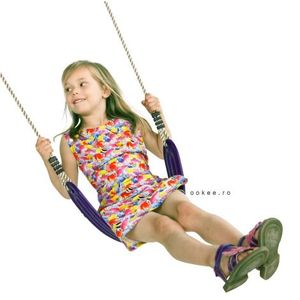 Leagan flexibil pentru copii, 3ani+, din EVA, rezistent la intemperii, albastru, KBT imagine