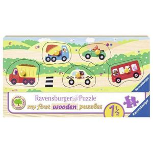 Puzzle din lemn cu vehicule, 5 piese imagine