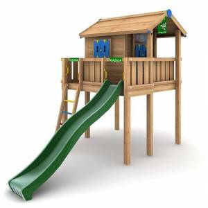 Spatiu de joaca Playhouse si platform XL cu tobogan 3 m JungleGym imagine