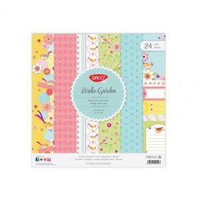 Hartie decorativa 30X30 cm 24 coli Birdie Garden imagine