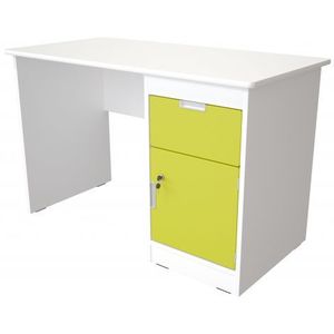 Birou cu sertar si dulapior Quadro alb - verde lime imagine