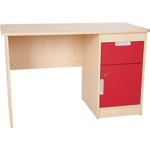 Birou cu sertar si dulapior Quadro artar cu alb - rosu imagine