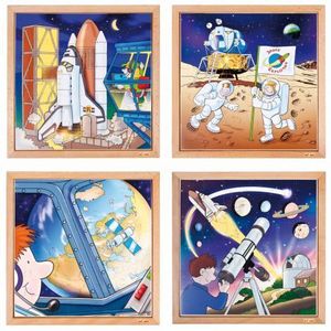 Set de 4 puzzle din lemn Aeronautica imagine