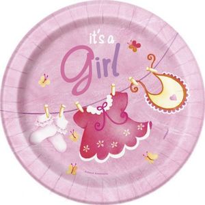 Farfurii baby shower fetita 8 buc imagine