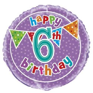 Balon folie 6th birthday 45 cm imagine