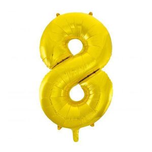 Balon folie cifra 8 aurie imagine