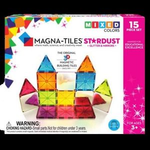 Magna-Tiles Stardust cu sclipici si oglinzi (15 piese) imagine