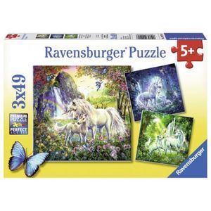 Puzzle Unicorni, 3X49 Piese imagine