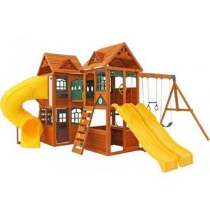 Complex de joaca din lemn de cedru Kingsbridge Wooden Kidkraft imagine
