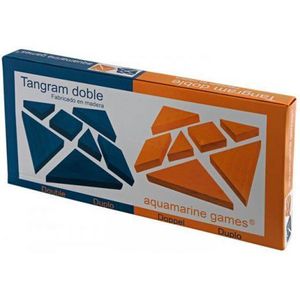 Double wooden tangram with cards imagine