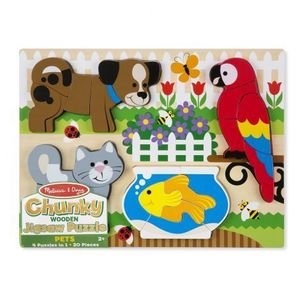 Puzzle din lemn cu piese mari Prietenii mei - Melissa & Doug imagine