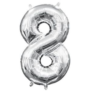 Balon folie argintiu cifra 8 imagine