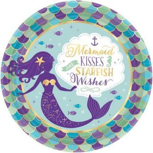 Farfurii petrecere mermaid 23 cm imagine