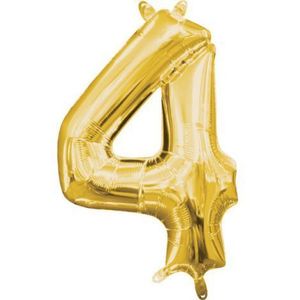 Balon folie auriu cifra 4 imagine