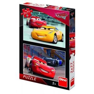 Puzzle 2 in 1 - cars 3: cursa cea mare (77 piese) imagine