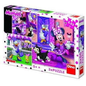Puzzle 3 in 1 - o zi cu minnie (55 piese) imagine