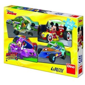Puzzle 4 in 1 - mickey mouse si minnie la cursa (54 piese) imagine