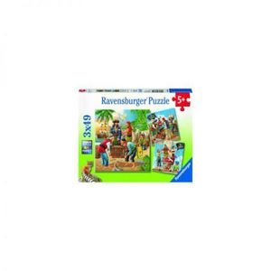 PUZZLE AVENTURILE PIRATILOR, 3x49 PIESE imagine